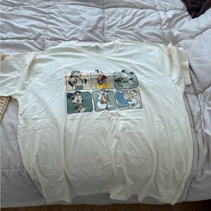 Cream Disney Character Grid Tee